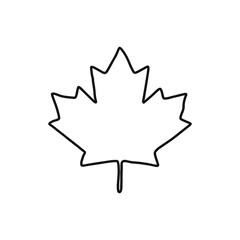 Maple leaf icon. Canadian symbol, outline illustration. 