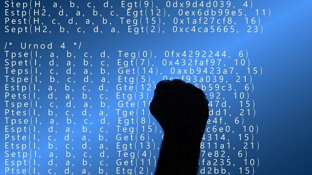 A male hand (silhouetted over a dark gray background of rising smoke), making a rude vulgar gesture with his middle finger. Multiple takes.
