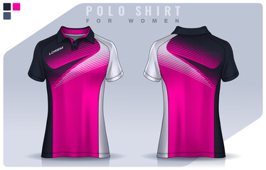 t-shirt sport design for women,  Jersey mockup.  Polo Uniform template.