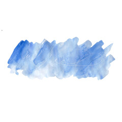 Abstract hand draw watercolor blue stain on white background for design