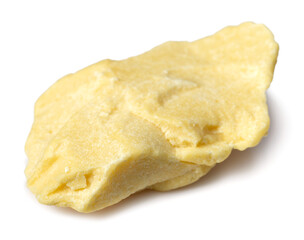 raw cocoa butter isolated on white background