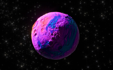 Colorful sphere with black background, 3d rendering.
