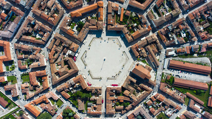Top view of Palmanova Town in Friuli Venezia Giulia, Italy.