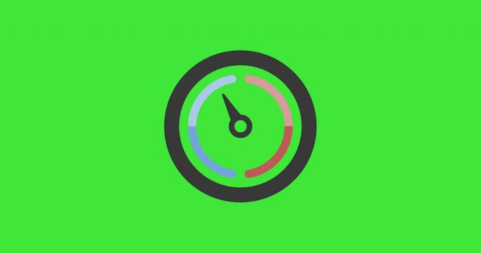 Barometer icon animation. Pressure indicator. Green chroma key. Weather video