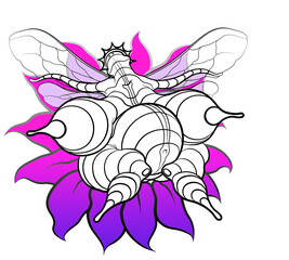 illustration of a queen of bee