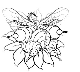 black and white flower