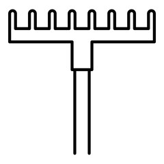 Obraz premium Rake Icon. Vector Simple Illustration of Gardening Tool