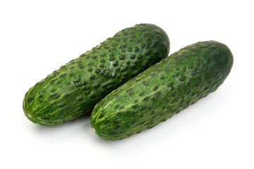 Fresh cucumber, isolated on white background. High resolution image.