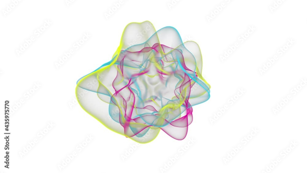 Poster several pieces of abstract transparent material with multi-colored edges are mixed in continuous gra