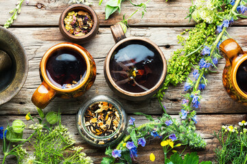 Set herbal flower tea