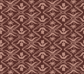  Japanese Flower Diamond Vector Seamless Pattern