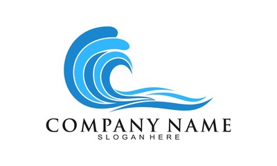 Elegant nature wave logo