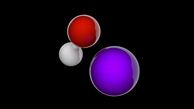 Sodium hydroxide (Caustic soda, Lye, Sodium hydrate, Ascarite, White caustic), formula NaOH or HNaO. 3D render. Seamless loop. RGB + Alpha (Transparent) channel