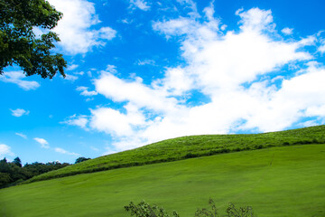 丘と青空と雲