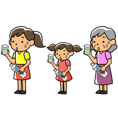 水分を補給する女性