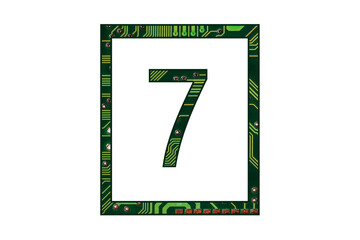 Computer board electronic number, motherboard connection alphebet, technology network uppercase, capital, isolated design element