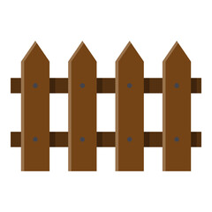 Vector Fence Icon. Palisade Minimalistic Illustration.