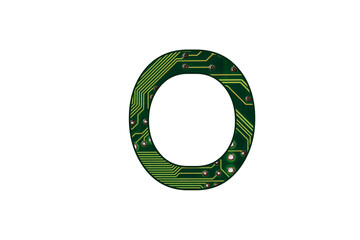 Computer board electronic number, motherboard connection alphebet, technology network uppercase, capital, isolated design element