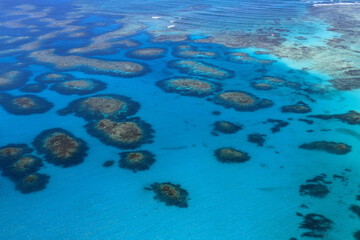 Fototapeta na wymiar Aerial view of Coral Reef in Abrolhos Islands, Western Australia