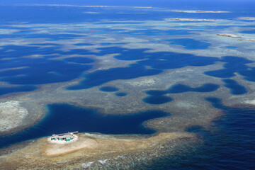 Aerial view of Coral Reef in Abrolhos Islands, Western Australia © Jing