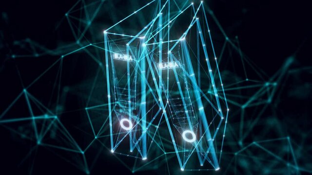  Archive or archivist hologram Close up. High quality 4k footage