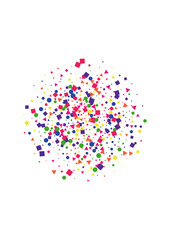 Blue Paper Confetti Background. Christmas Square Illustration. Orange Circle Decoration. Event Star Background. Green Festival Dot.