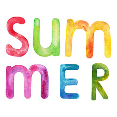 multicolored lettering 