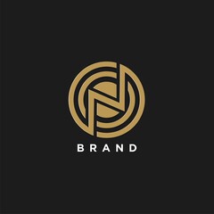 N initial logo with simple design in circle concept for brand