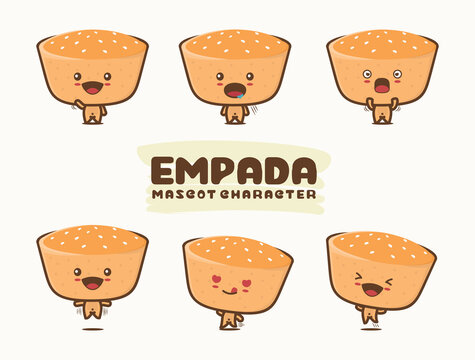 empada mascot with various poses