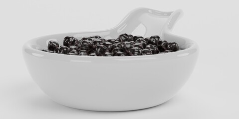 Fototapeta na wymiar Realistic 3D Render of Black Caviar
