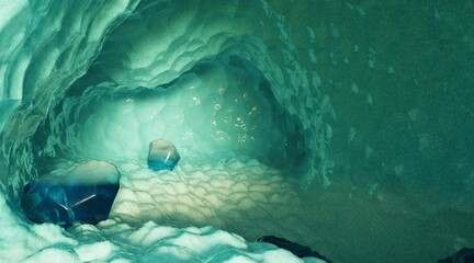 Realistic 3D Render of Frozen Cave