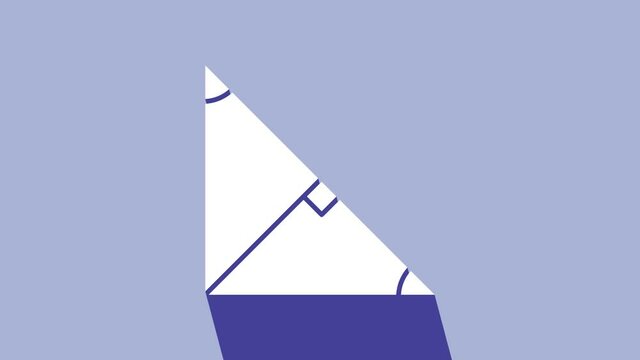 White Angle bisector of a triangle icon isolated on purple background. 4K Video motion graphic animation