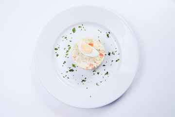 salad with rice and egg