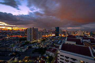 Fototapeta premium background view of the sky is close,with various colors changing according to the weather(orange, red,yellow,pink,blue)is a natural beauty