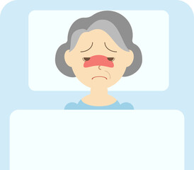 発熱で眠れない高齢女性