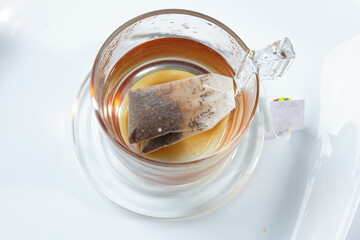  black tea in the glass cup