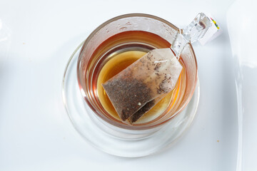  black tea in the glass cup