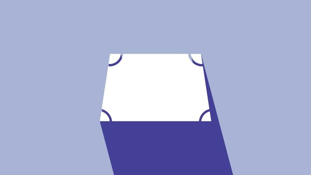 White Acute trapezoid shape icon isolated on purple background. 4K Video motion graphic animation