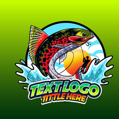 templeate logo  fishing in the wave