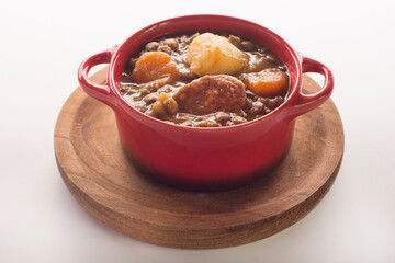 Lentil typical spanish food close up