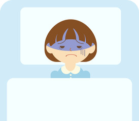 気分が悪くて眠れない女の子