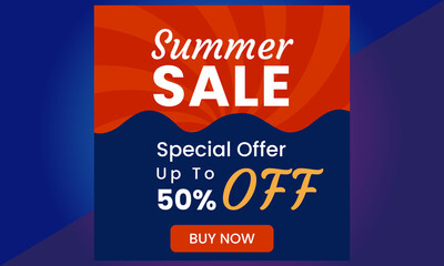 Summer Sale Banner suitable for social media posts, mobile apps, banners design and web ads. Vector fashion backgrounds.