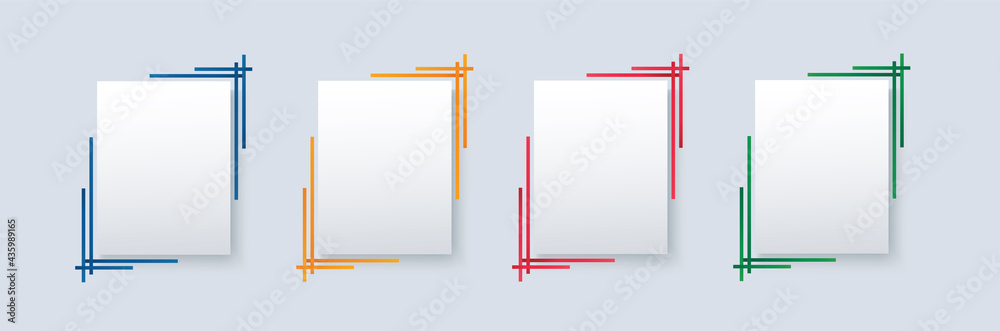 Wall mural set of modern square isolated color frame template background vector illustration eps10