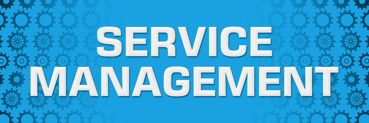 Service Management Blue Gears Background Horizontal 