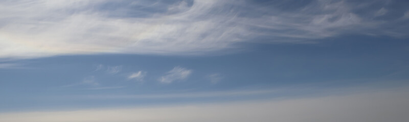 Beautiful blue sky with white clouds, banner design