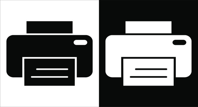 black and white flat style print icon