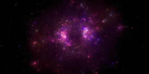 Obraz premium Banner Star field background . Starry outer space background texture . Colorful Starry Night Sky Outer Space background. 3D illustration 