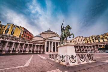 The main square in the city center of Naples - Piazza del Plebiscito