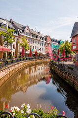 Saarburg, Stadt, Altstadt, Altstadthäuser, Mühle, Leuckbach, Leukmündung, Wasserfall, Weinstadt,...
