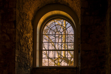 Tower of London window at sunset